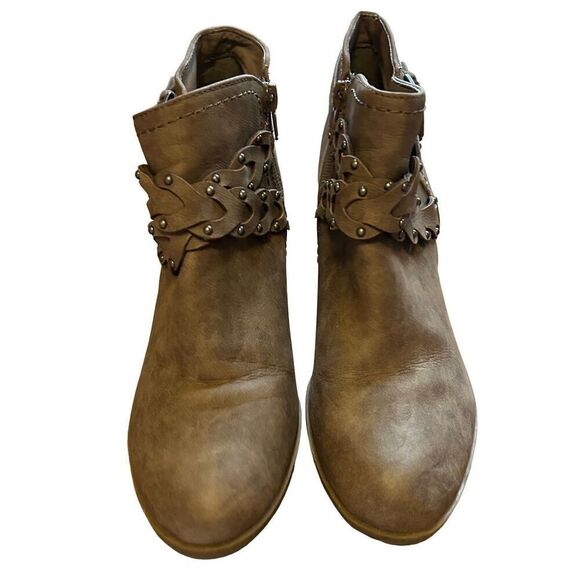 Indigo Rd. Brown Braided Ankle Boots Booties With Studs Size 7 - Picture 9 of 10